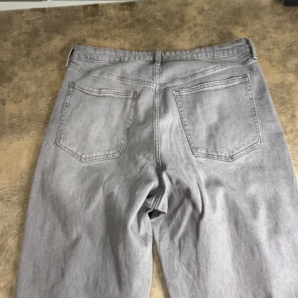 Old Navy OG Loose Jeans Womens 18 Tall Grey High Rise Distressed Pebbles Destroy - Picture 10 of 11